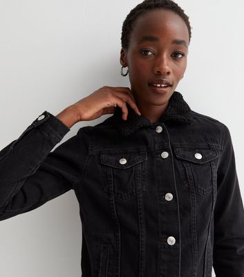 Eytino Oversized Denim Jacket for Women Long Sleeve Classic Loose Jean  Jacket Black L Female - Walmart.com